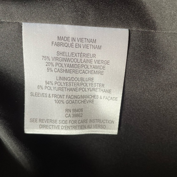 Theory black wool, cashmere leather sleeve jacket, XS P 0 2 - Picture 3 of 4